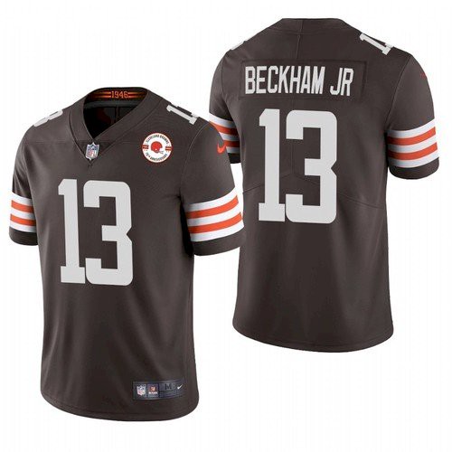 Men's Cleveland Browns #13 Odell Beckham Jr. 2021 Brown 75th Anniversary Vapor Untouchable Limited Stitched NFL Jersey